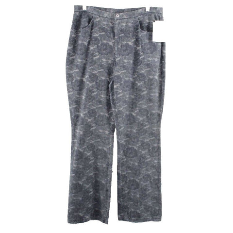 Liz Claiborne NEW $55 Sz 12 x 32.5 Gray Textured Floral Cotton Blend Pant