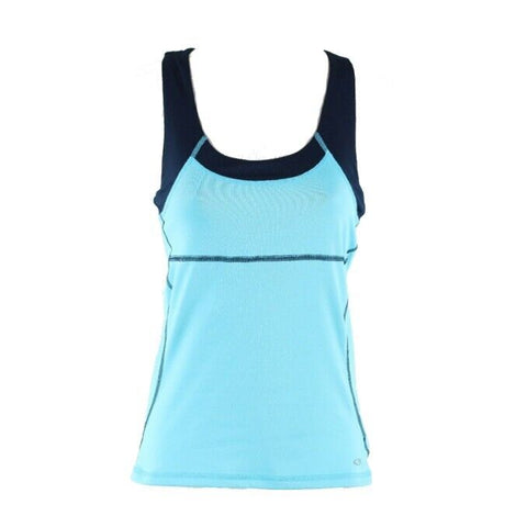 Champion Sz S Navy Light Blue Polyester Spandex Racerback Activewear Top