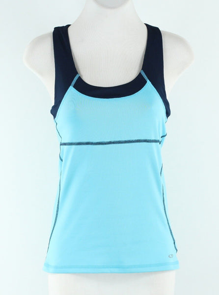 Champion Sz S Navy Light Blue Polyester Spandex Racerback Activewear Top
