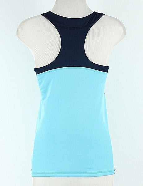 Champion Sz S Navy Light Blue Polyester Spandex Racerback Activewear Top
