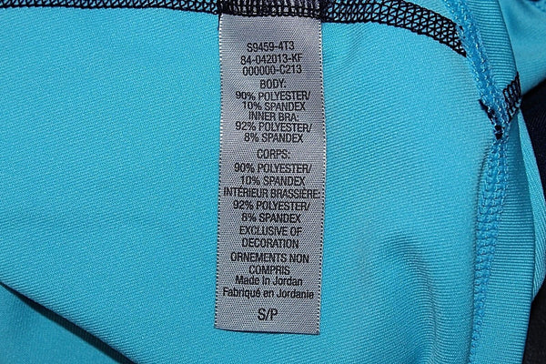 Champion Sz S Navy Light Blue Polyester Spandex Racerback Activewear Top