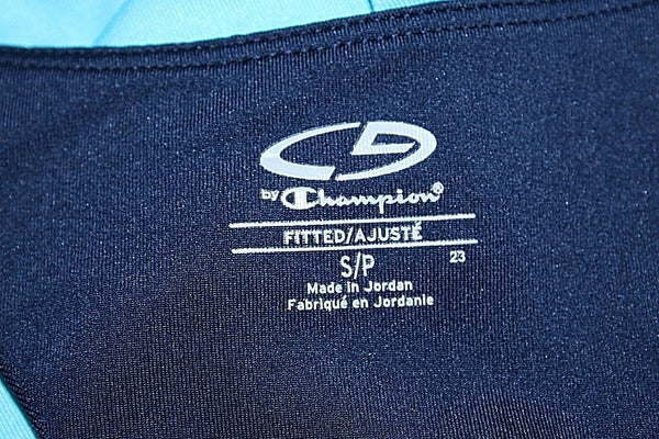 Champion Sz S Navy Light Blue Polyester Spandex Racerback Activewear Top
