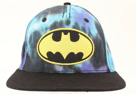 DC Comics Black Yellow Purple Tie Dye Multi Adjustable 100% Ball Cap