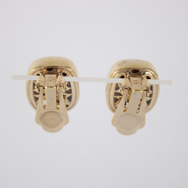 JM Earrings 3/4 inch Clip On Garnet Heavy Earrings