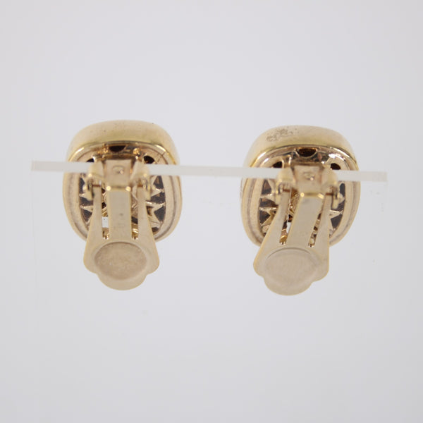 JM Earrings 3/4 inch Clip On Garnet Heavy Earrings