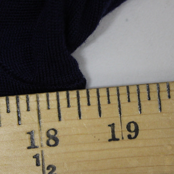 J Crew Sz S Navy Blue Red Lt Blue Tie Detail Crew Neck Fine Merino Wool Sweater