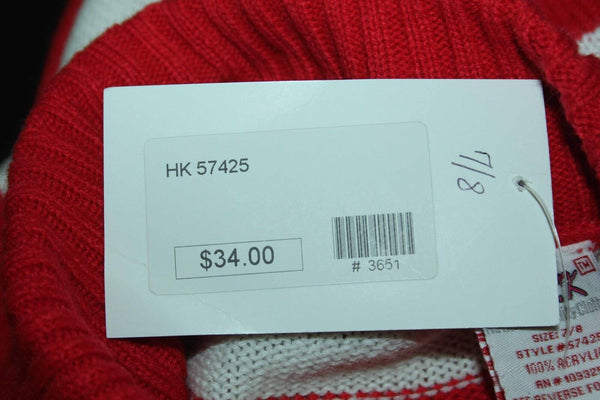 SWAK NEW $34 Sz 7/8 Red White Stripe Button Collar Acrylic Sweater Dress