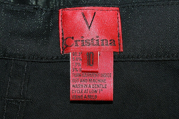 V Christina 10 x 32" Black Gold Shimmer Cotton Nylon Viscose Spandex Pant