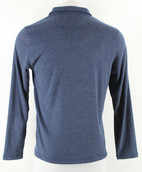 Tommy Bahama Sz S Blue Partial Zip Pullover Acrylic Modal Poly Knit Shirt