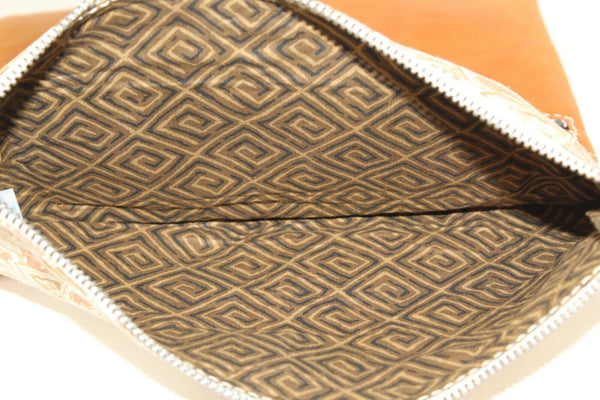 Sunshine Sz 11 x 7.5 x 1 Cognac Multi Paisley Leather Convertible Purse