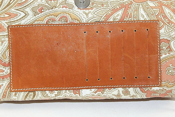 Sunshine Sz 11 x 7.5 x 1 Cognac Multi Paisley Leather Convertible Purse