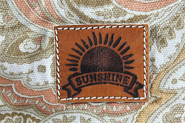 Sunshine Sz 11 x 7.5 x 1 Cognac Multi Paisley Leather Convertible Purse