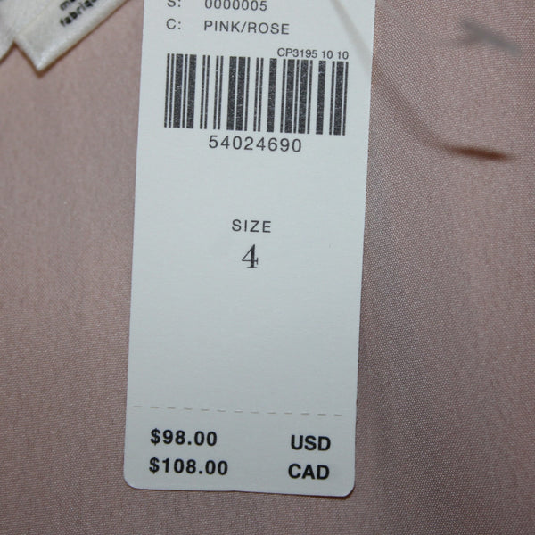 Anthropologie Top NEW $98 Sz 4 Pink Sequin Ruffle Peplum 100% Polyester Top