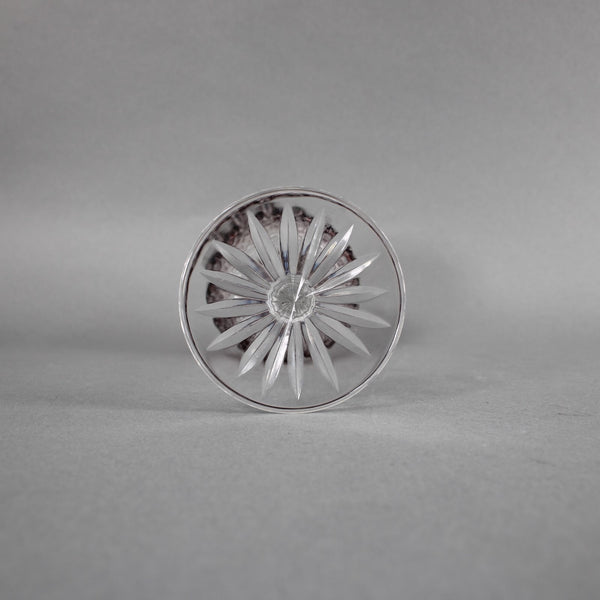 Bohemian Wine Glass Czechoslovakia Crystal Cut Burgundy Red 8" Wine Glass