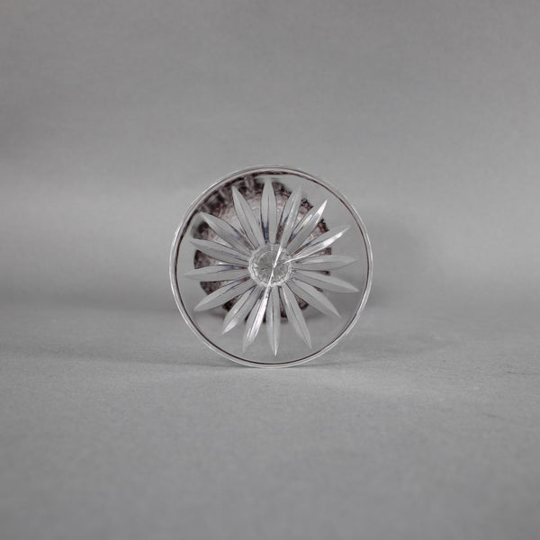 Bohemian Wine Glass Czechoslovakia Crystal Cut Burgundy Red 8" Wine Glass