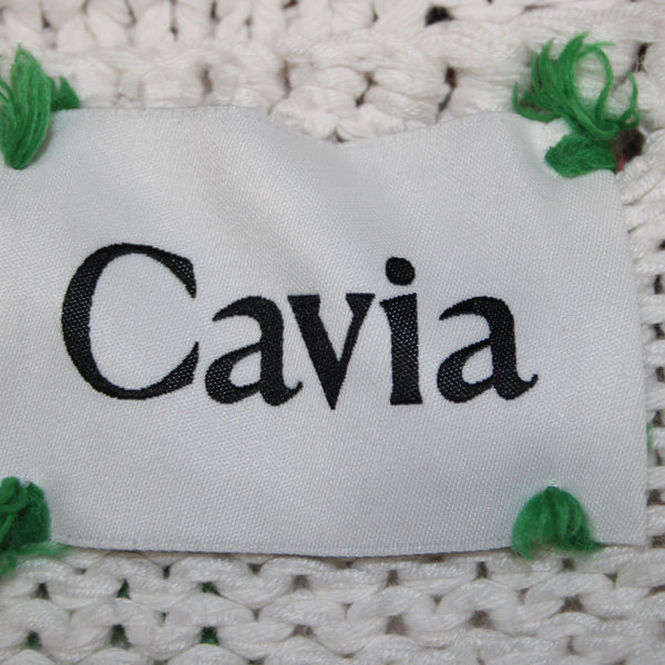 Cavia Sweater Sz M White Multi Color Over Sized Open Knit Fringe Yarn Sweater