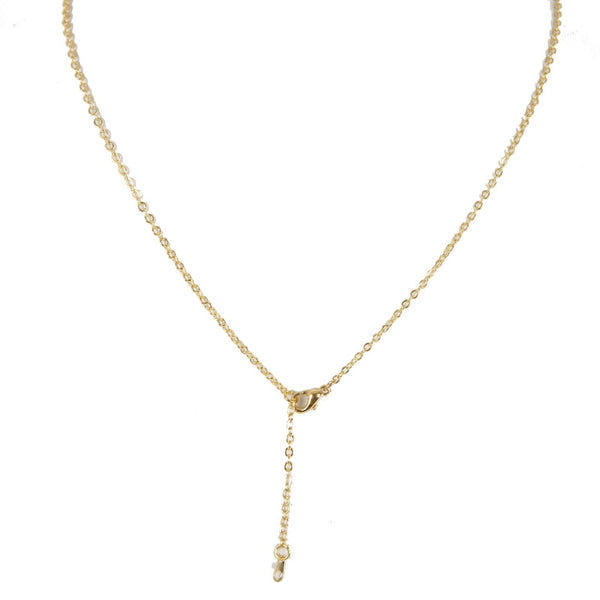 DAWN NEW Name Goldtone Rhinestone Accent 18" w 1.5" Ring Ext Necklace