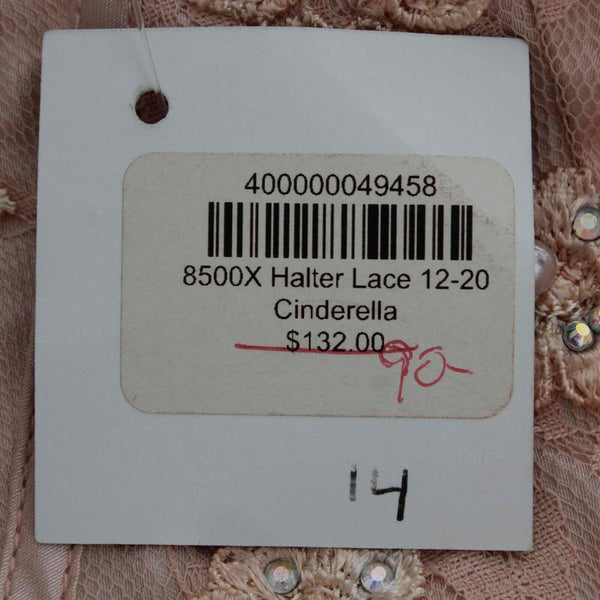 Bliss NEW $90 Sz 14 Girls Pink Rhinestones Tulle Lined 100% Poly Halter Dress