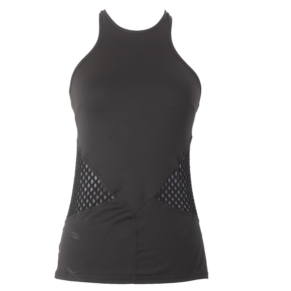 Michi AW Top Sz M Black Racerback Mesh Sides Sleeveless Nylon Spandex AW Top