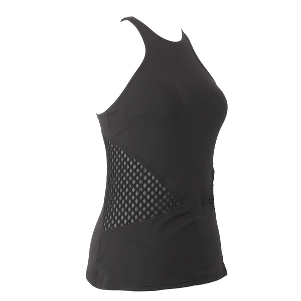 Michi AW Top Sz M Black Racerback Mesh Sides Sleeveless Nylon Spandex AW Top