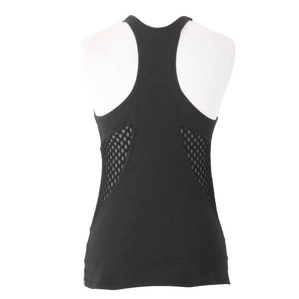 Michi AW Top Sz M Black Racerback Mesh Sides Sleeveless Nylon Spandex AW Top
