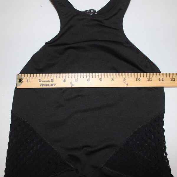 Michi AW Top Sz M Black Racerback Mesh Sides Sleeveless Nylon Spandex AW Top