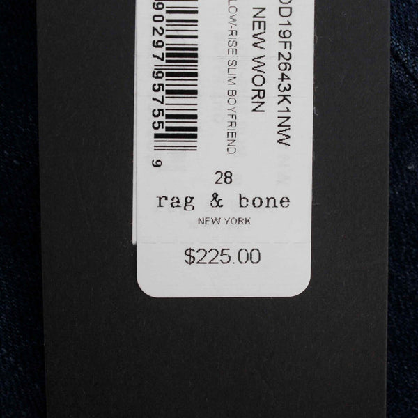 Rag & bone NEW $225 28 x 27 Blue Dre Low Slim Boyfriend Cotton Blend Jean