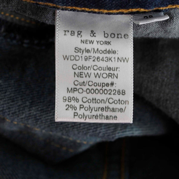 Rag & bone NEW $225 28 x 27 Blue Dre Low Slim Boyfriend Cotton Blend Jean