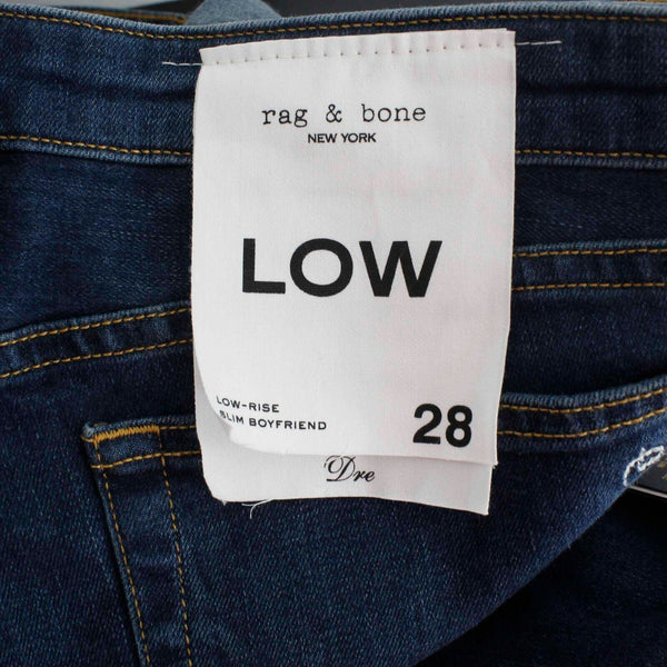 Rag & bone NEW $225 28 x 27 Blue Dre Low Slim Boyfriend Cotton Blend Jean
