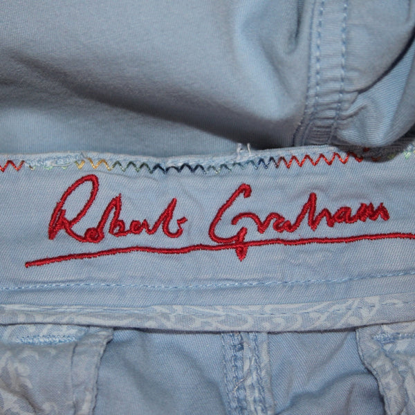 Robert Graham Shorts Sz 30 x 10 Light Blue Pockets Knee Length Cotton Shorts