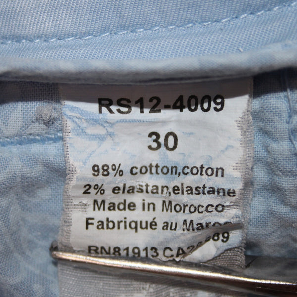 Robert Graham Shorts Sz 30 x 10 Light Blue Pockets Knee Length Cotton Shorts
