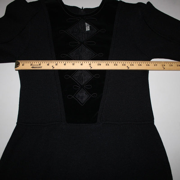 St John Evening For I Magnin Sz 8 Black Keyhole Neckline Santana Knit Dress