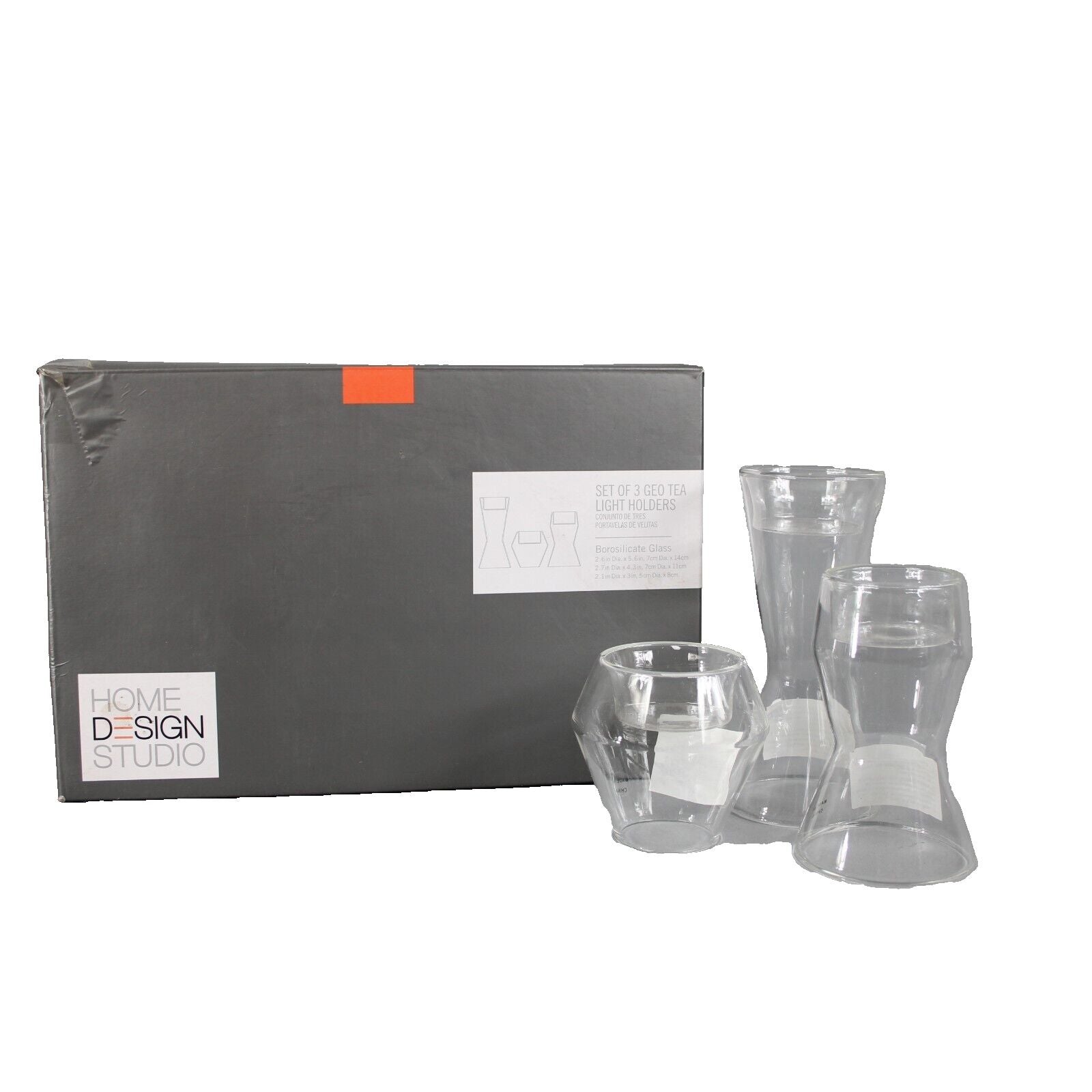 Home Design Studio Set of 3 Geo Tea Light Holders