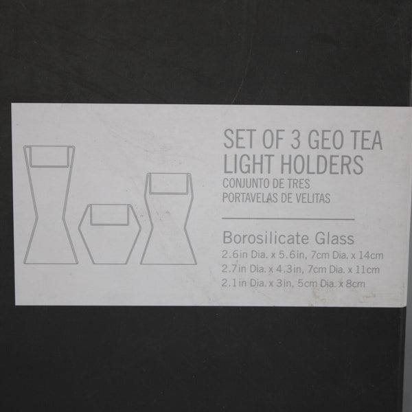 Home Design Studio Set of 3 Geo Tea Light Holders