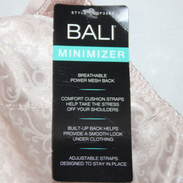 Bali Bra NEW $48 Minimizer Sz 40D Pink Wired Unpadded 100% Polyester Bra