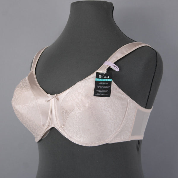 Bali Bra NEW $48 Minimizer Sz 40D Pink Wired Unpadded 100% Polyester Bra
