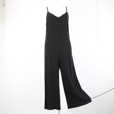 Michael Stars Sz M Black Unlined Button Side V Neck 100% Rayon Jumpsuit