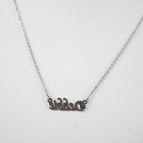 DEBBIE Name Silvertone Rhinestone 14.5" w 4.5" Multi Ring Ext Necklace