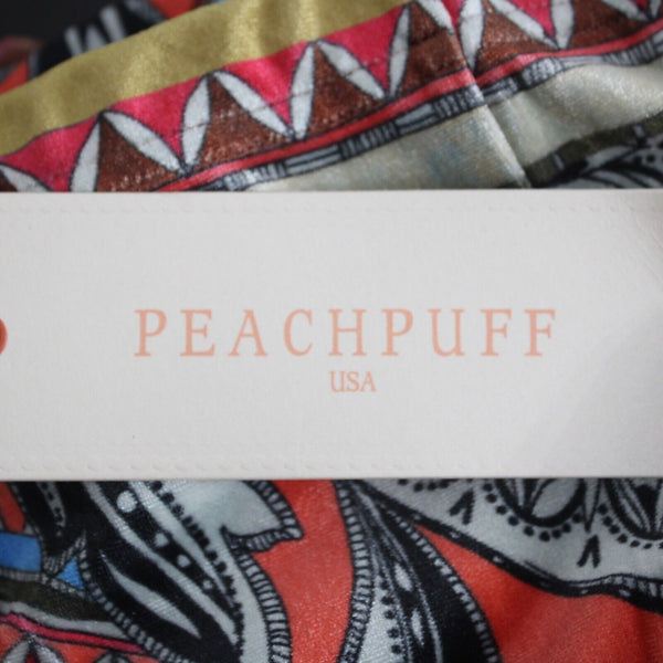 Peachpuff NEW Sz S X 32 Green Multicolor Velour Pull On Boot Cut Polyester Pant