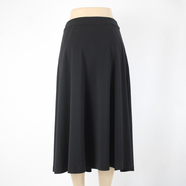 Talbots NEW $100 Black Silver Enamel Button Detail Unlined Poly Spandex Skirt