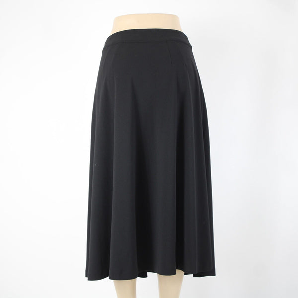 Talbots NEW $100 Black Silver Enamel Button Detail Unlined Poly Spandex Skirt