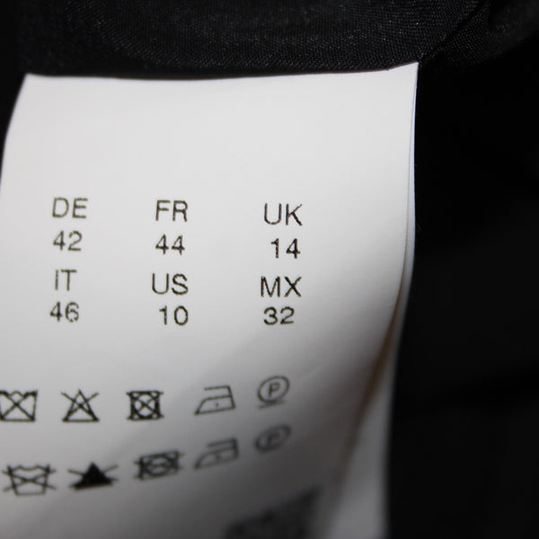 Boss Dress Sz 10 Black Unlined Simple Sleeveless Virgin Wool Knee Length Dress