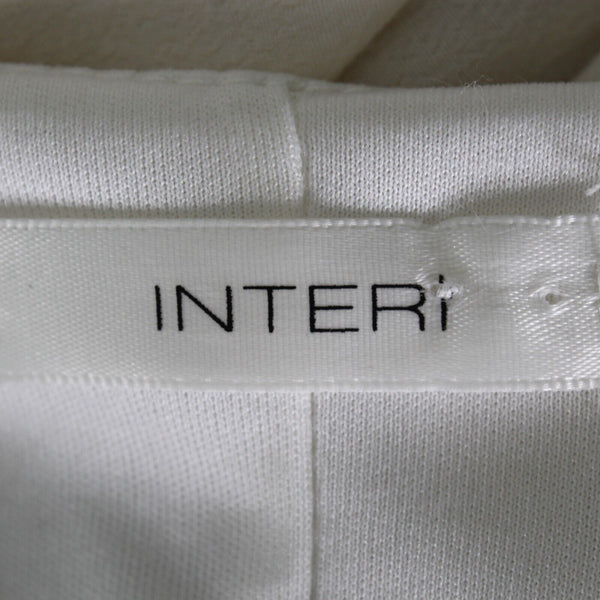 Interi Sz S Ivory Lined Round Neck Cuffed Short Sleeve Pullover 100% Rayon Dress