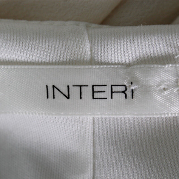 Interi Sz S Ivory Lined Round Neck Cuffed Short Sleeve Pullover 100% Rayon Dress