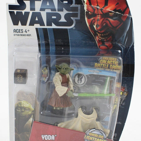 Star Wars Yoda Figure Whirling Lightsaber Action Galactic Battle Game