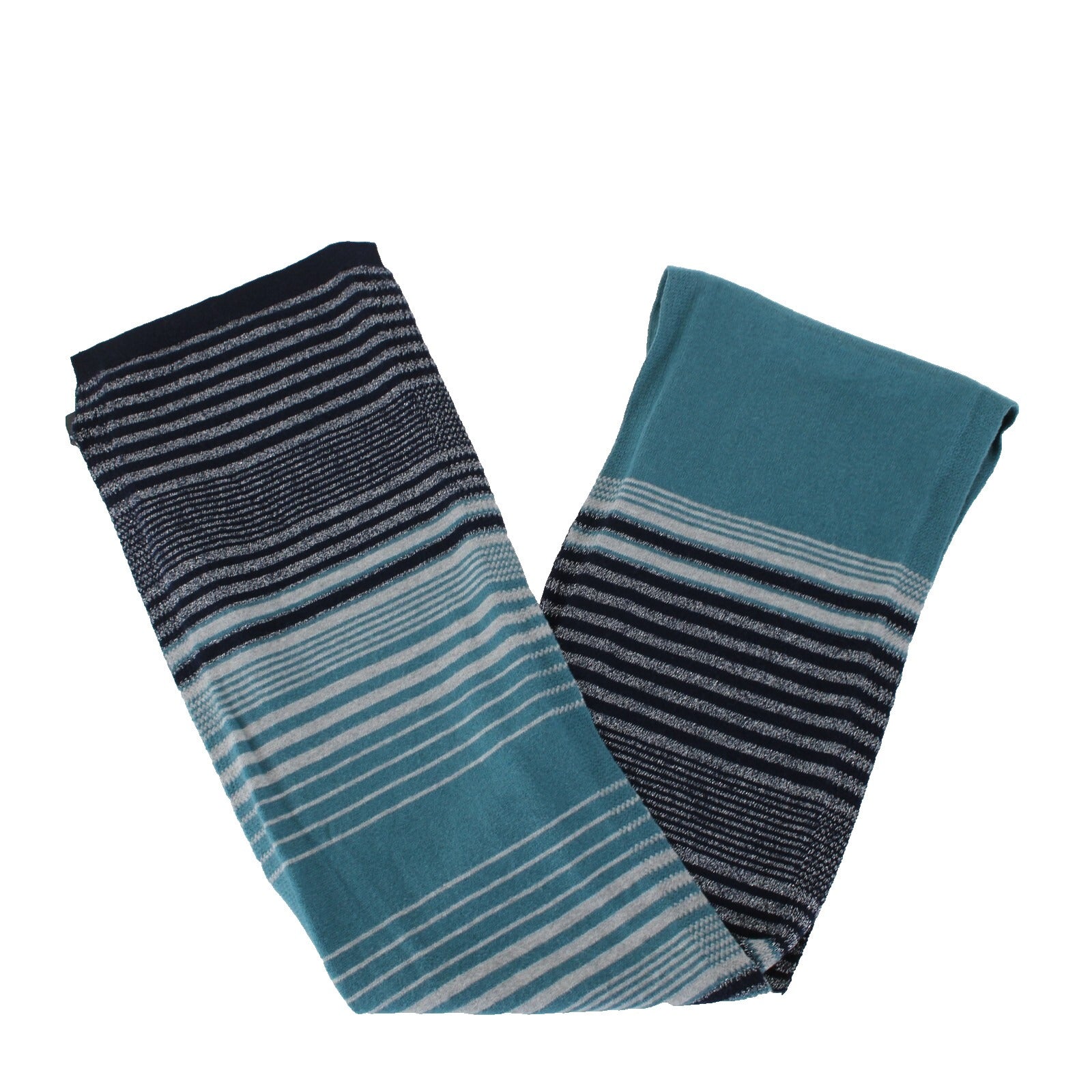 Talbots NEW $50 Navy Blue Silver Gray 76" x 8.5" Cotton Modal Scarf