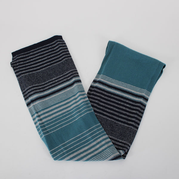 Talbots NEW $50 Navy Blue Silver Gray 76" x 8.5" Cotton Modal Scarf