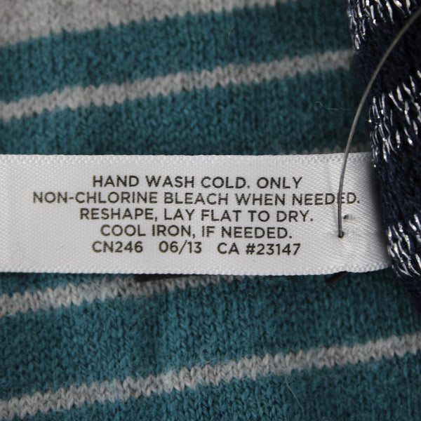 Talbots NEW $50 Navy Blue Silver Gray 76" x 8.5" Cotton Modal Scarf