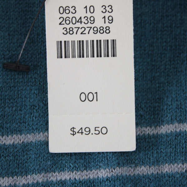 Talbots NEW $50 Navy Blue Silver Gray 76" x 8.5" Cotton Modal Scarf