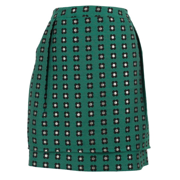 HD In Paris NEW $128 Sz 10 Green Black Gold Pocketed 100% Polyester Skirt